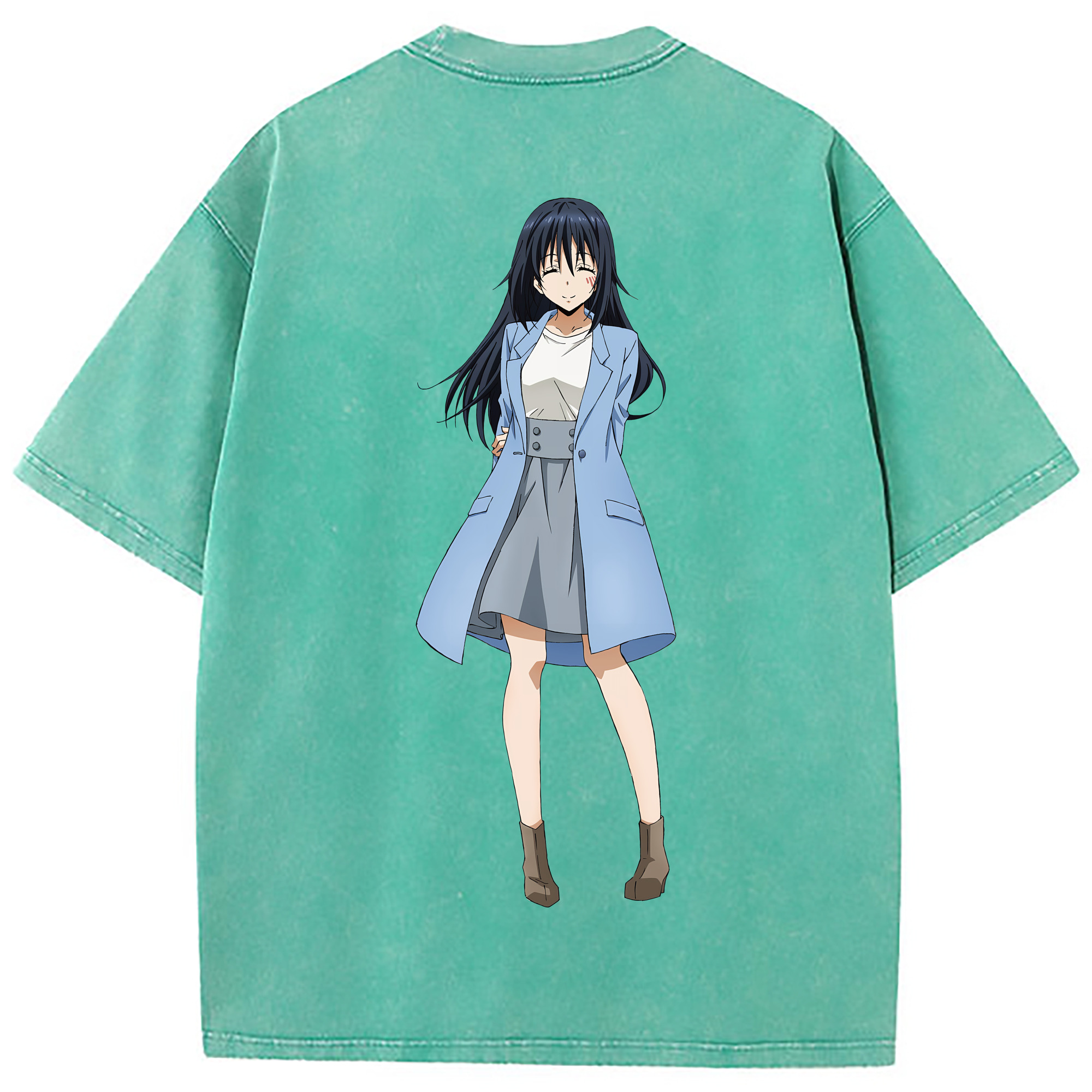 （画像用） 転スラ Regarding Reincarnated to Slime 綿100% ヴィンテージ風 半袖Tシャツ（背面プリント）